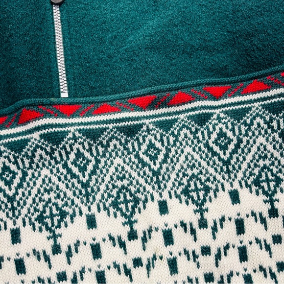 VTG EIR Nordic Snowflake Boiled Wool 1/4 Zip Sweater - Picture 6 of 9